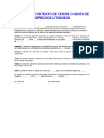 Modelo de Contrato de Cesión o Venta de Derechos Litigiosos