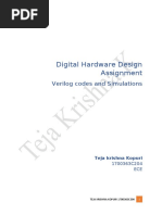 Digital Hardware Design Assignment: Verilog Codes and Simulations