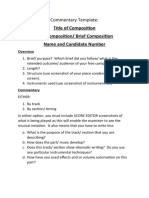 Title of Composition Free Composition/ Brief Composition Name and Candidate Number
