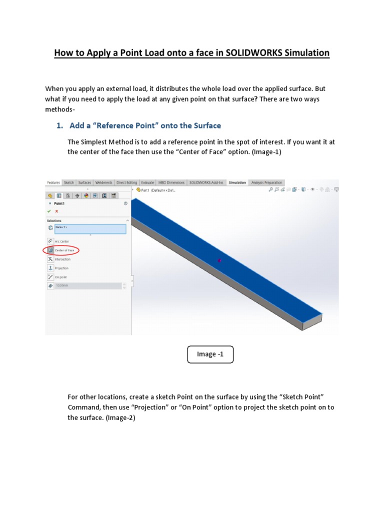 How To Apply A Point Load in SOLIDWORKS SIMULATION PDF