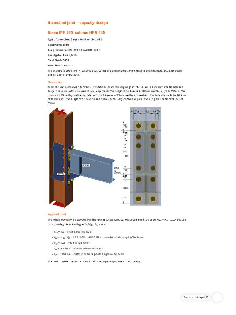 Haunched Joint - Capacity Design | PDF | Bending | Beam (Structure)