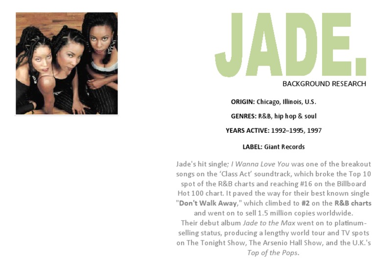 Jade: R&B Group History and Hits | PDF