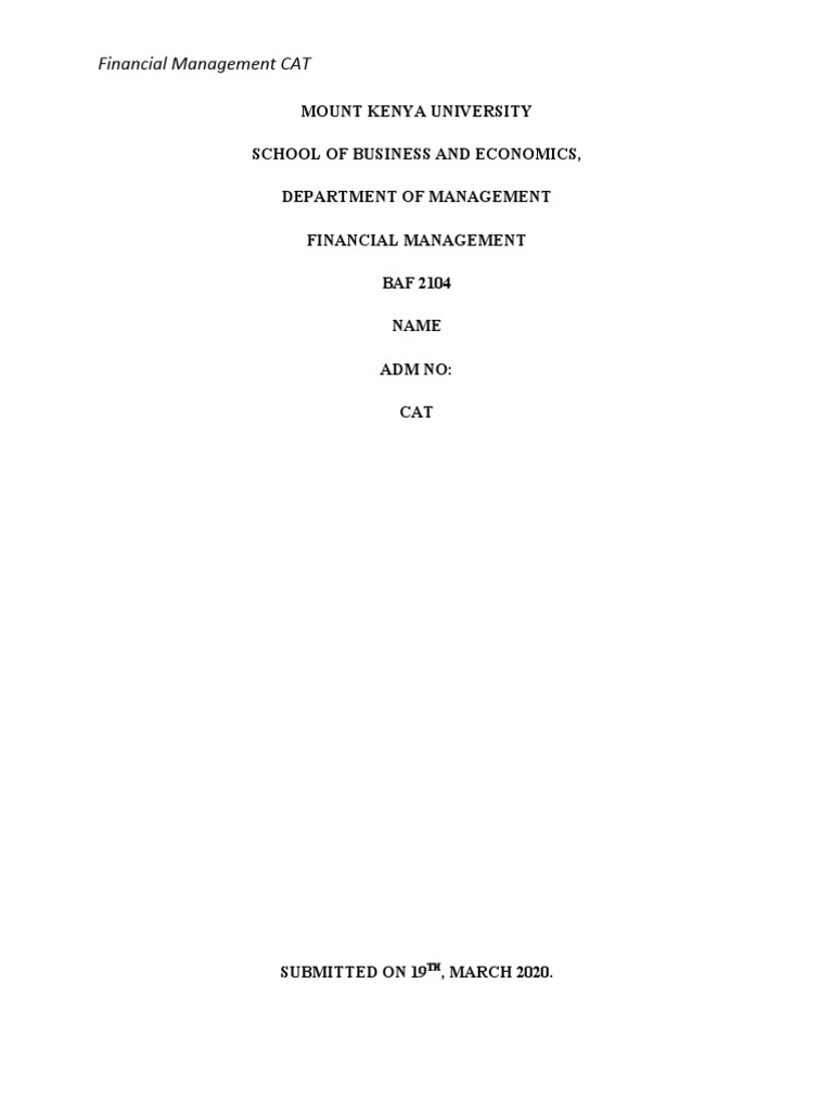Financial Management CAT 2023 Analysis | PDF | Net Present Value | Cost ...