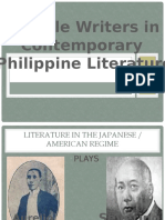 Notable Writers in Contemporary Philippine Literature
