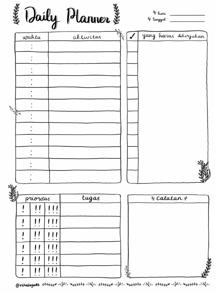 Daily Planner B5 | PDF