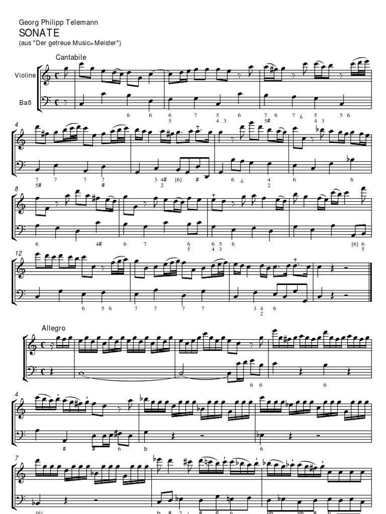 G.PH - Telemann - Recorder Sonata in C TWV 41C2 | PDF