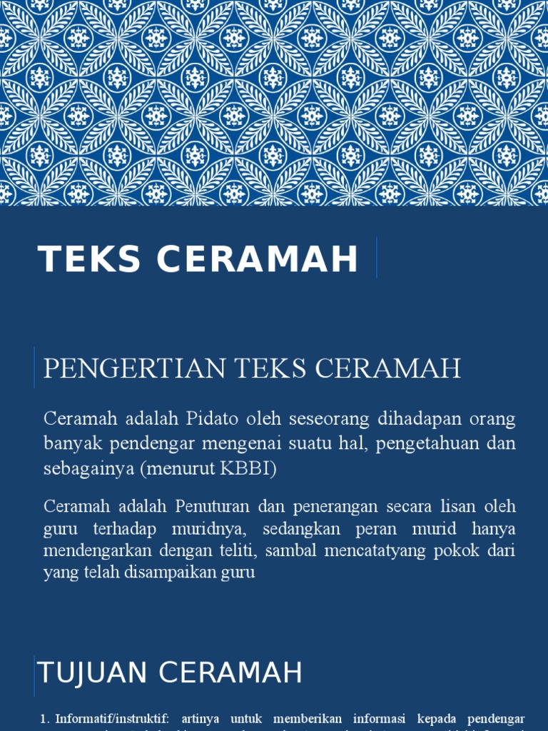 Pengertian Teks Ceramah