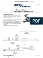 Desuperheater Online Program Sizing Guidance