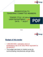 Presentation To Tendering Committee Members TENDER TITLE: VII Inline Mixer User Department: DATE: /8/2017