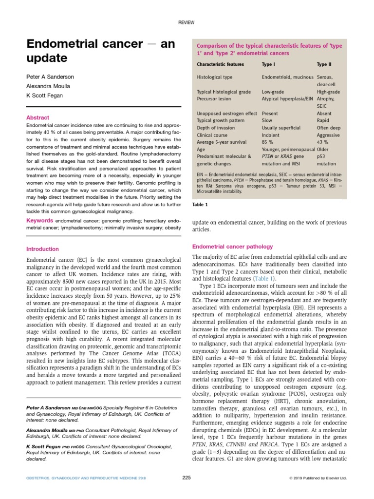 Endometrial Cancer: Latest Insights | PDF | Ovarian Cancer | Radiation ...