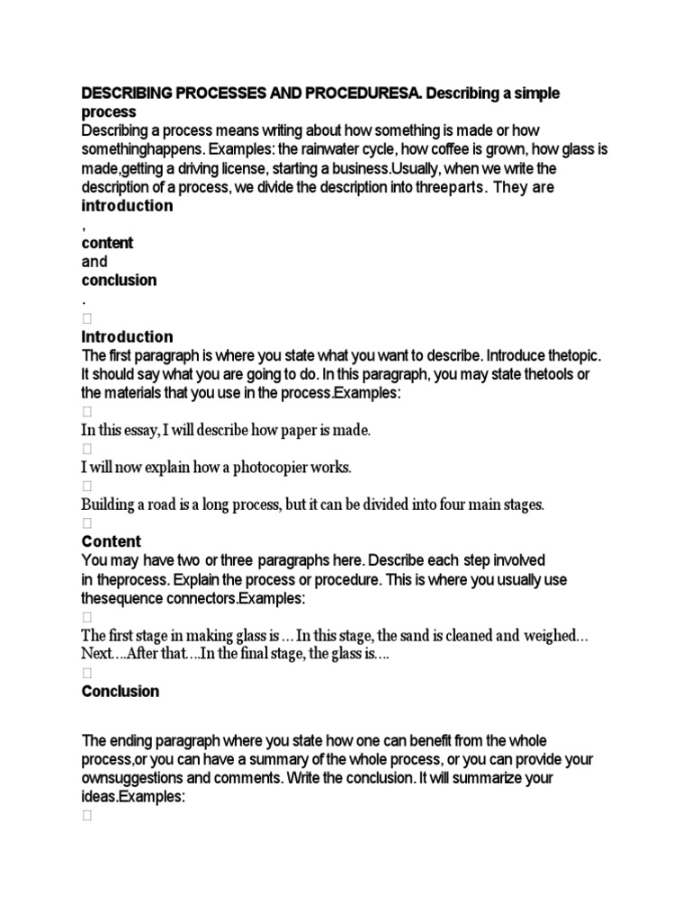 Process Description Guidelines | PDF