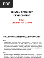 Human Resource Development: Doms University of Madras