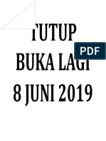 Tutup Buka Lagi 8 JUNI 2019