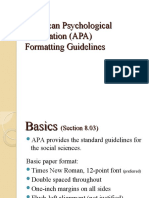 American Psychological Association (APA) Formatting Guidelines