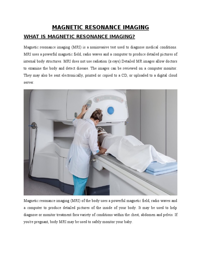 Magnetic Resonance Imaging | PDF | Magnetic Resonance Imaging | Medical ...
