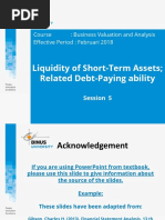 Liquidity of Short-Term Assets - Related Debt-Paying Ability