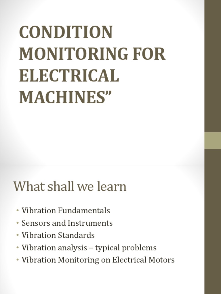 Electrical Machines Vibration Monitoring | PDF | Electric Motor ...