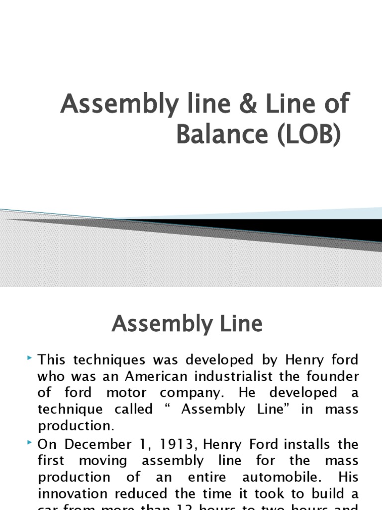 Assembly Line & Line of Balance (LOB) | PDF | Business