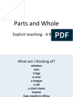 Parts and Whole: Explicit Teaching: A Riddle
