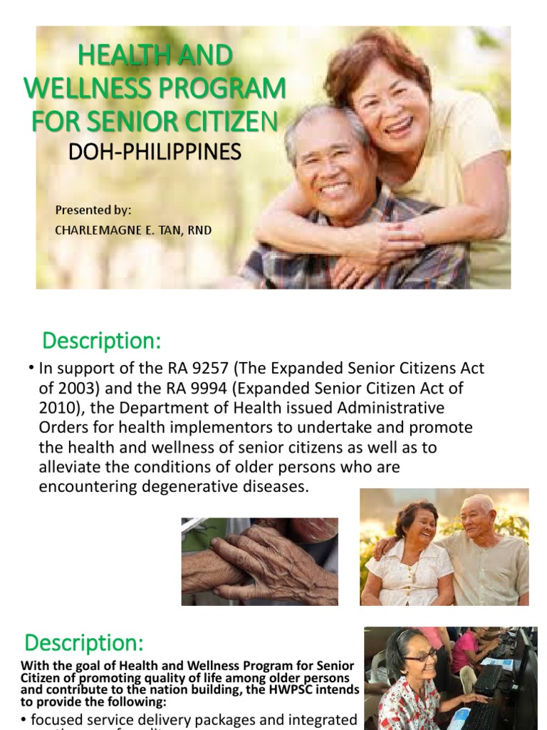 Week 15 - HEALTH AND WELLNESS PROGRAM FOR SENIOR CITIZEN | PDF | Geriatrics  | Health Care