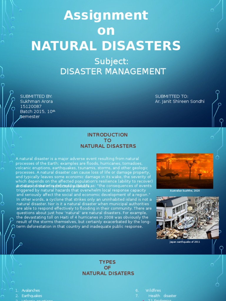 assignment on natural disaster