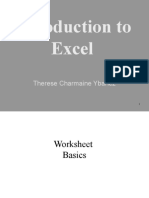 Introduction To Excel: Therese Charmaine Ybañez