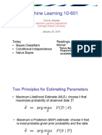 Machine Learning 10-601: Today: - Bayes Classifiers - Conditional Independence - Naïve Bayes Readings