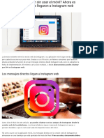 Instagram Ya Permite Chatear Desde La Versión Web PDF