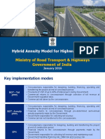 Hybrid Annuity Model For Highway Projects: Ministry of Road Transport & Highways Government of India