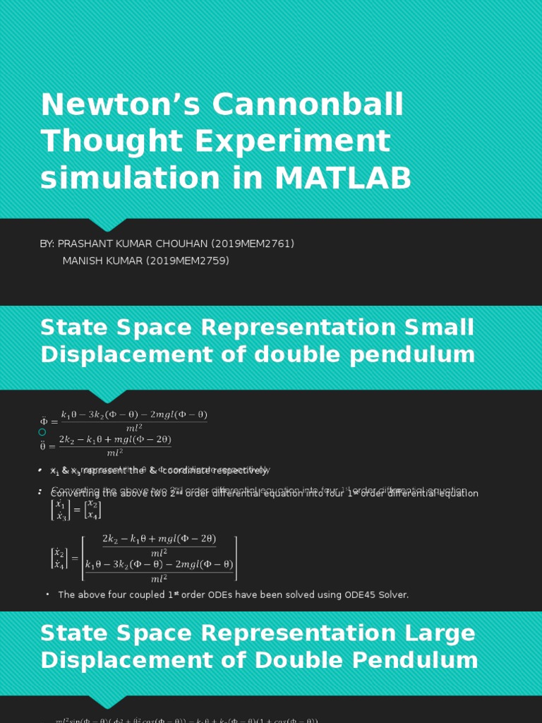 Newton's Cannonball Simulation in MATLAB | PDF | Ordinary Differential ...
