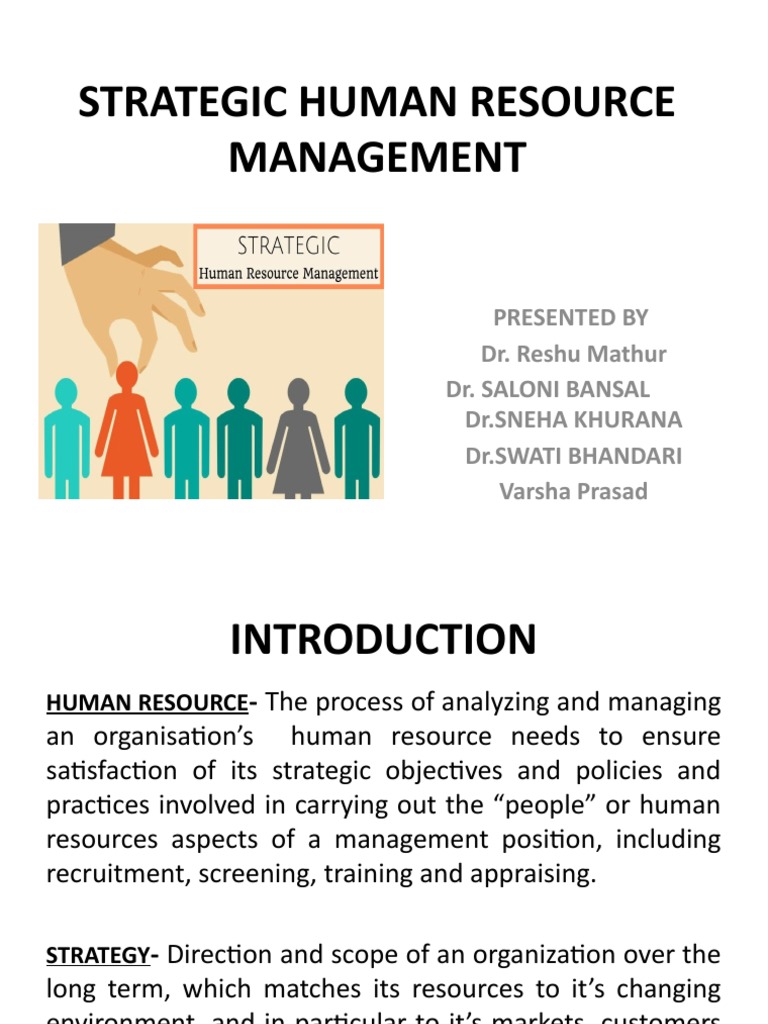 Strategic Human Resource Management Guide | PDF | Strategic Management ...