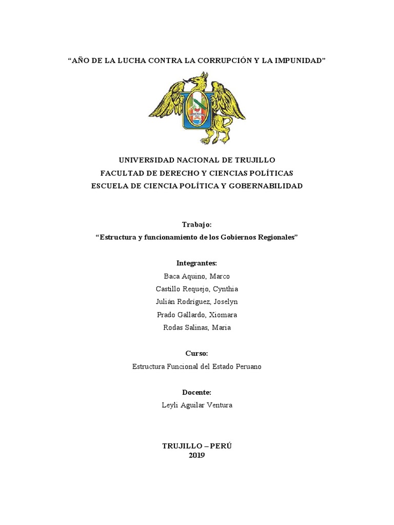 Estructura de Gobiernos Regionales | PDF | Gobierno de españa | Alcalde