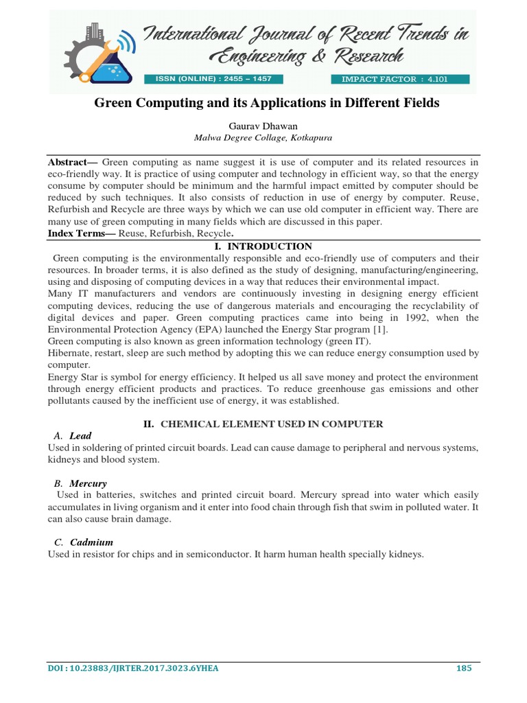 Green Computing Applications and Benefits | PDF | Data Center | Cloud ...
