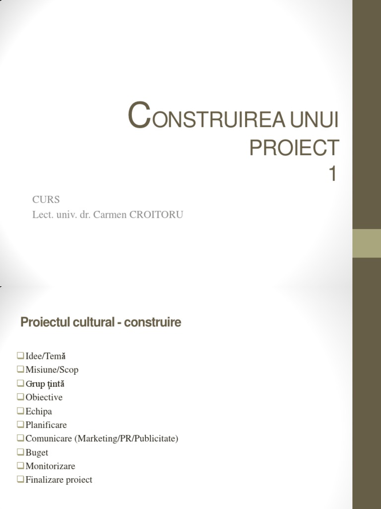 Proiect Cultural-Etape-Construire PDF | PDF