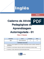Inglês: Caderno de Atividades Pedagógicas de Aprendizagem Autorregulada - 01