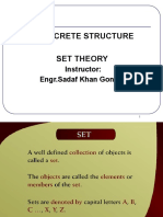 Discrete Structure Set Theory: Instructor: Engr - Sadaf Khan Gondal