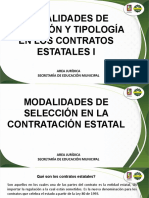 Modalidades de Selección y Tipología en Los Contratos Estatales