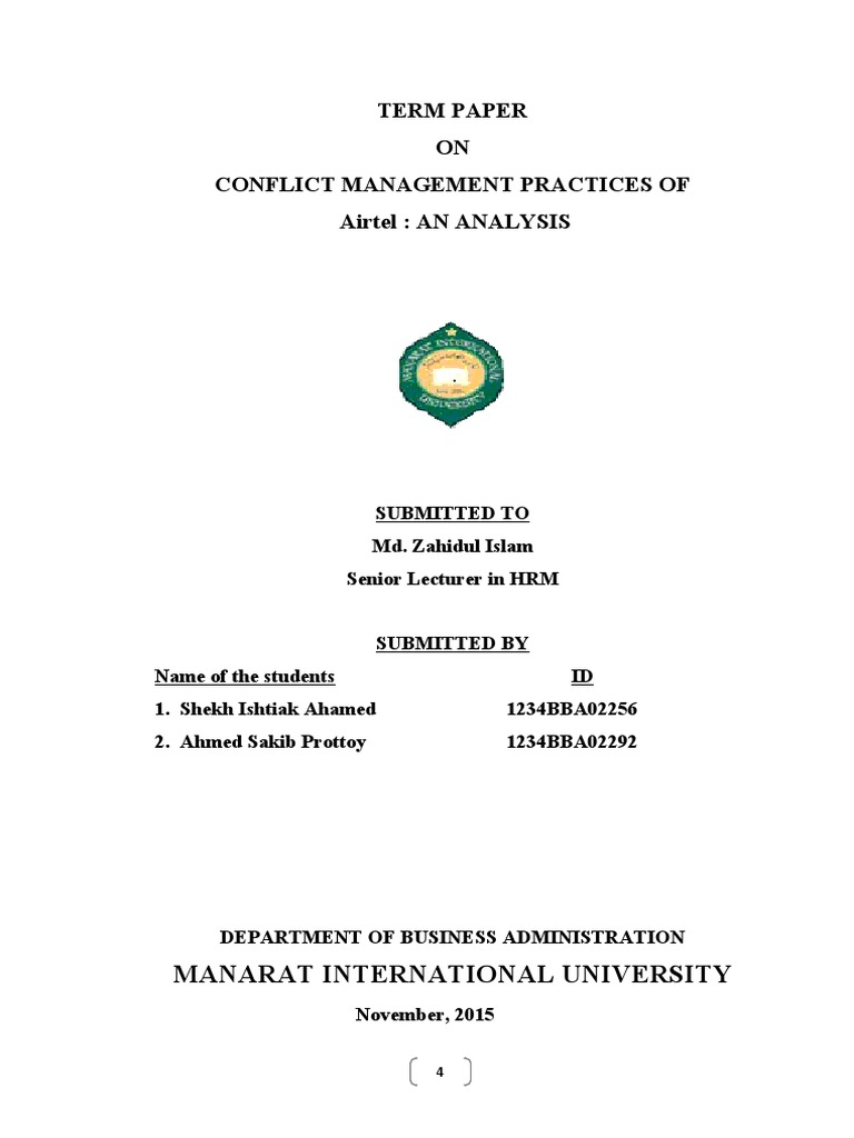 Airtel Conflict Management Practices Analysis | PDF | Business