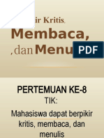 Kemampuan Berpikir Kritis, Membaca, dan Menulis