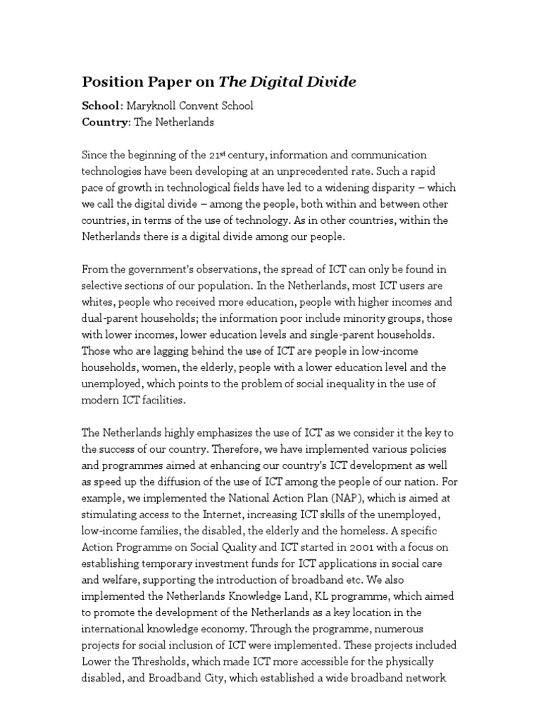Bridging the Digital Divide in the Netherlands | PDF | Social Science