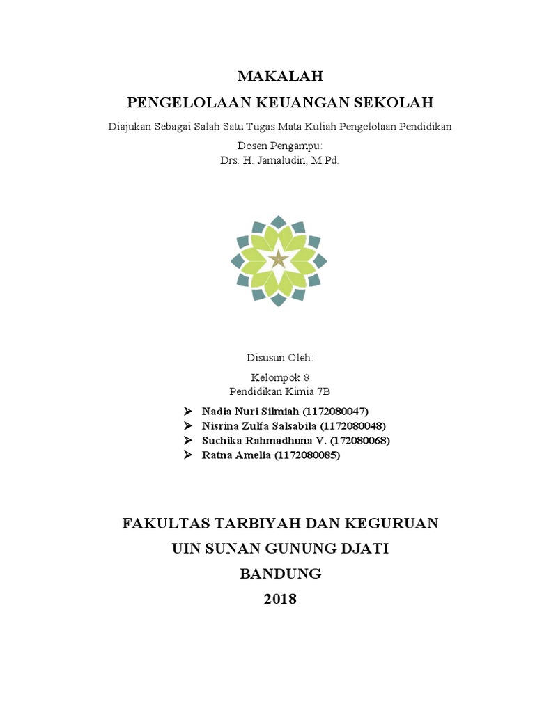 Makalah Pengelolaan Keuangan Sekolah