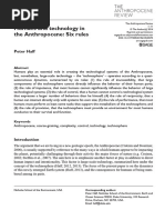 4. Haff 2014 Humans and technology in the Anthropocene. Six rules