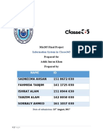 Mis205 Final Project: Information System in Classe365