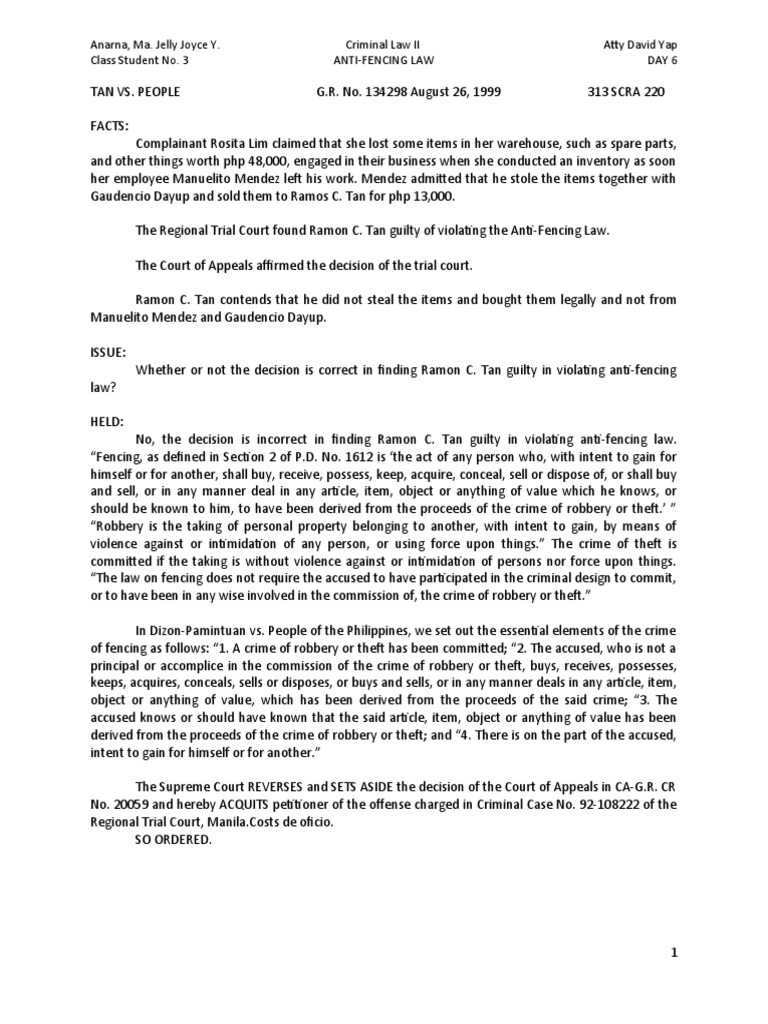 Anarna, Ma. Jelly Joyce Y. Criminal Law II Atty David Yap Class Student