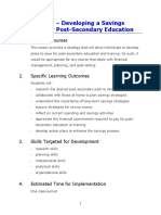Lesson Plan - Developing A Savings Strategy For Post-Secondary Education