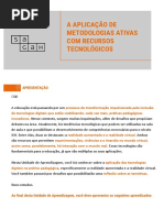 A aplicação de met ativas com recursos tecnologicos