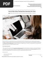 How To Make Online Teaching More Interactive Over Zoom