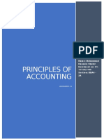 Principles of Accounting: Name: Muhammad Hasnain Shakir Enrolment No: 01-111192-145 Section: BBA4 - 2A