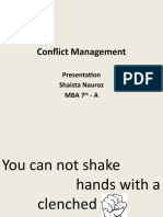 Conflict Management: Presentation Shaista Nauroz Mba 7 - A