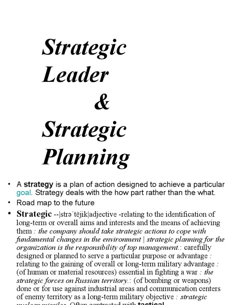 Strategic Leadership for Managers | PDF | Strategic Management ...